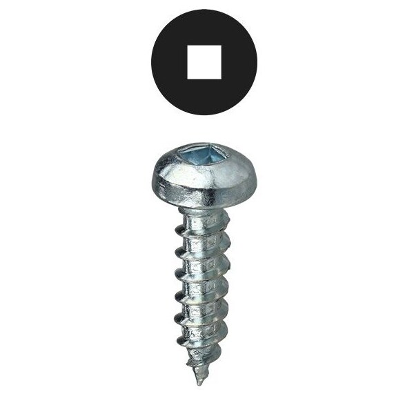 Dottie Sheet Metal Screw Kit, Zinc Plated Finish, Carbon Steel, Round Head Square Drive 8TR - main